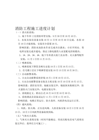 消防施工进度计划