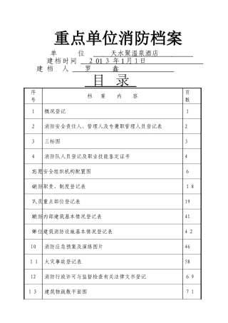 消防档案完整版