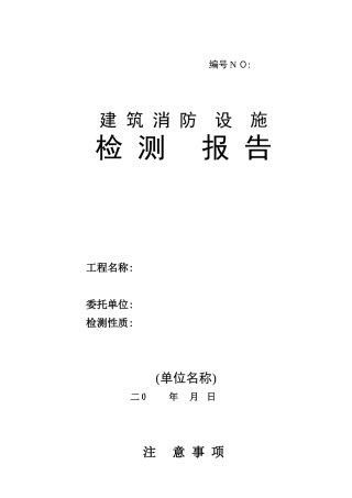 消防检测报告范本