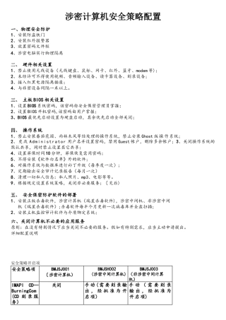 涉密计算机安全策略配置