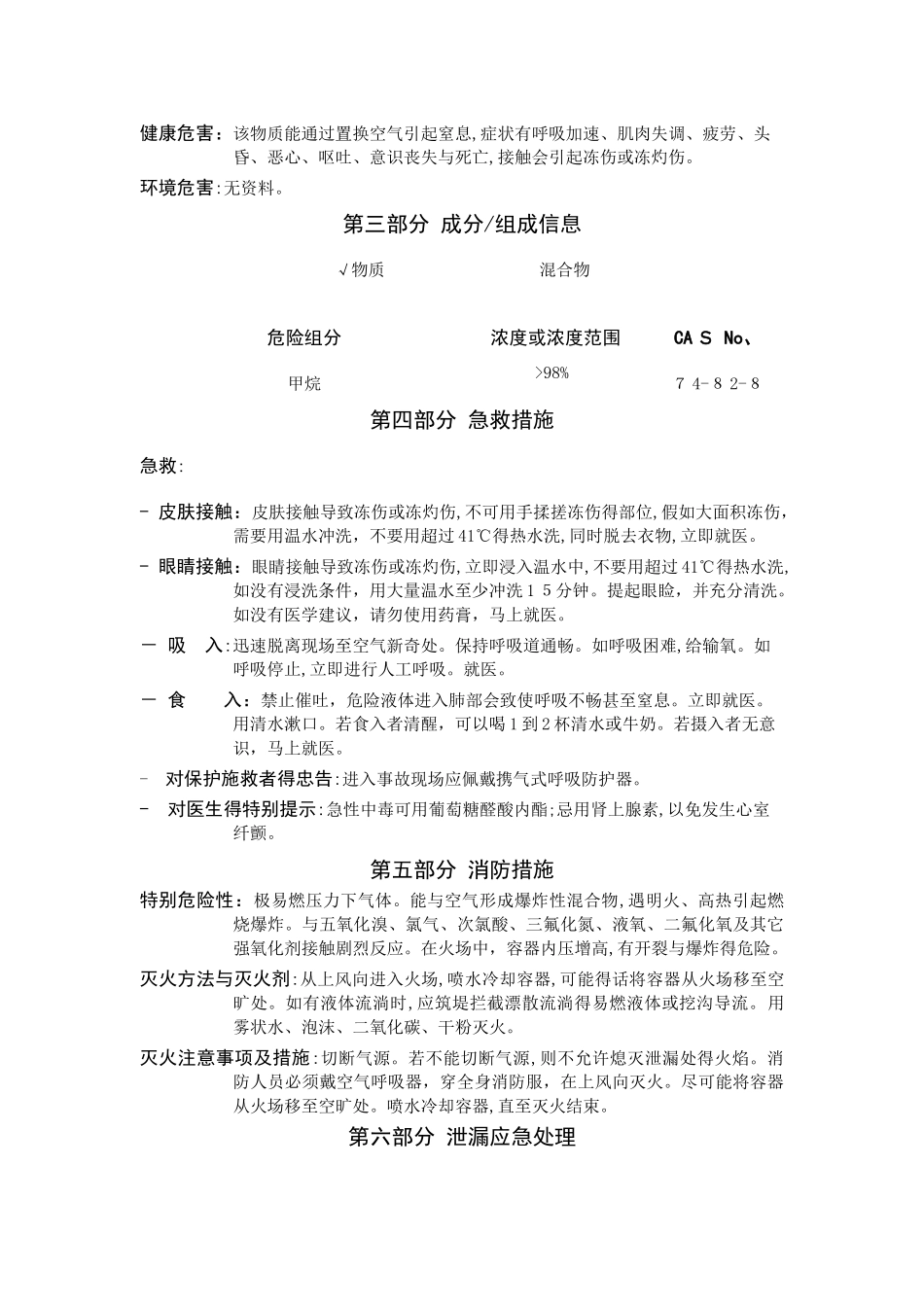 液化天然气安全技术说明书-SDS_第2页