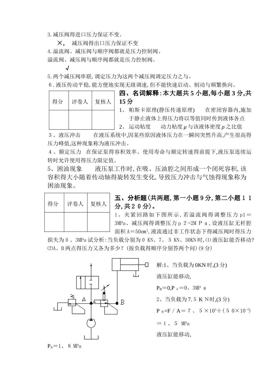液压传动与控制试卷B_第3页