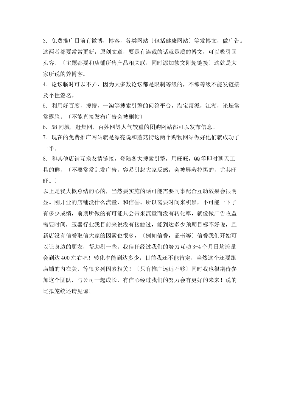 淘宝店铺推广工作计划_第2页