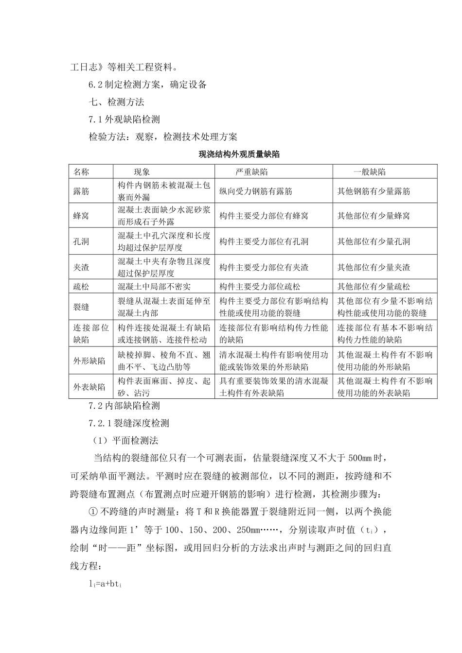 混凝土外观缺陷及超声测缺作业指导书_第2页