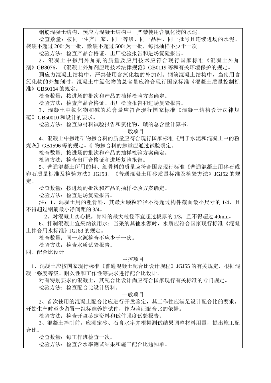 混凝土工程施工质量技术交底卡qq_第2页