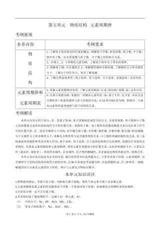 高中化学物质结构元素周期律(原子结构、元素周期律、化学键分子结构、晶体结构)人教版