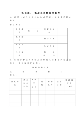 混凝土试块养护记录表