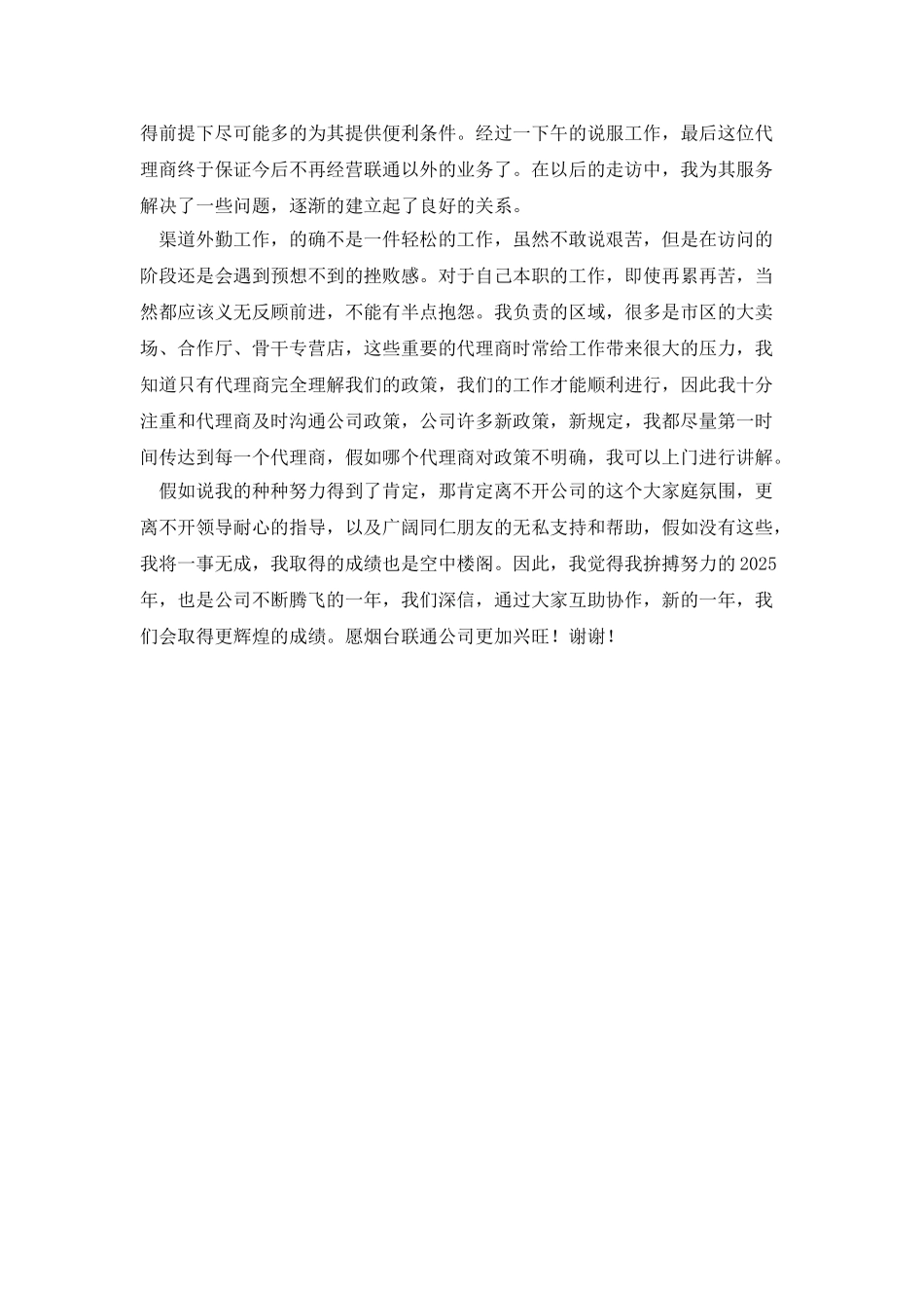 渠道经营个人工作总结_第2页