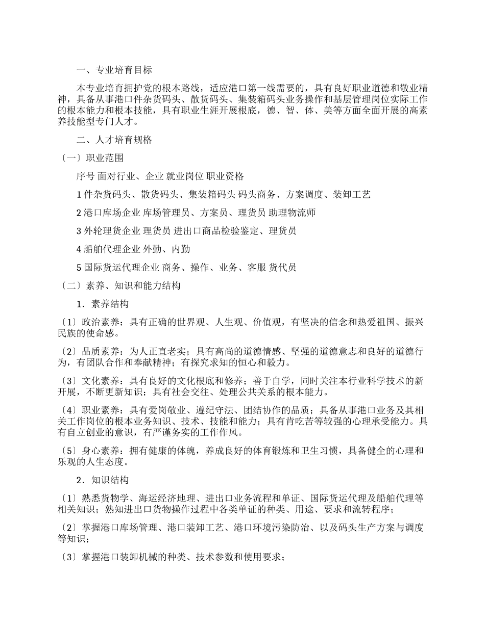 港口业务管理职业生涯规划_第1页