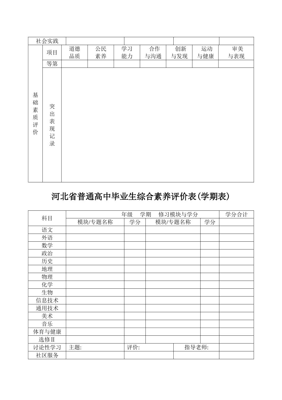 湖北普通高中学生学籍档案_第3页
