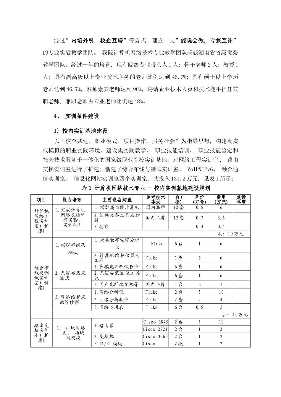 湖南工业职业技术学院计算机网络技术省级精品专业样本_第2页