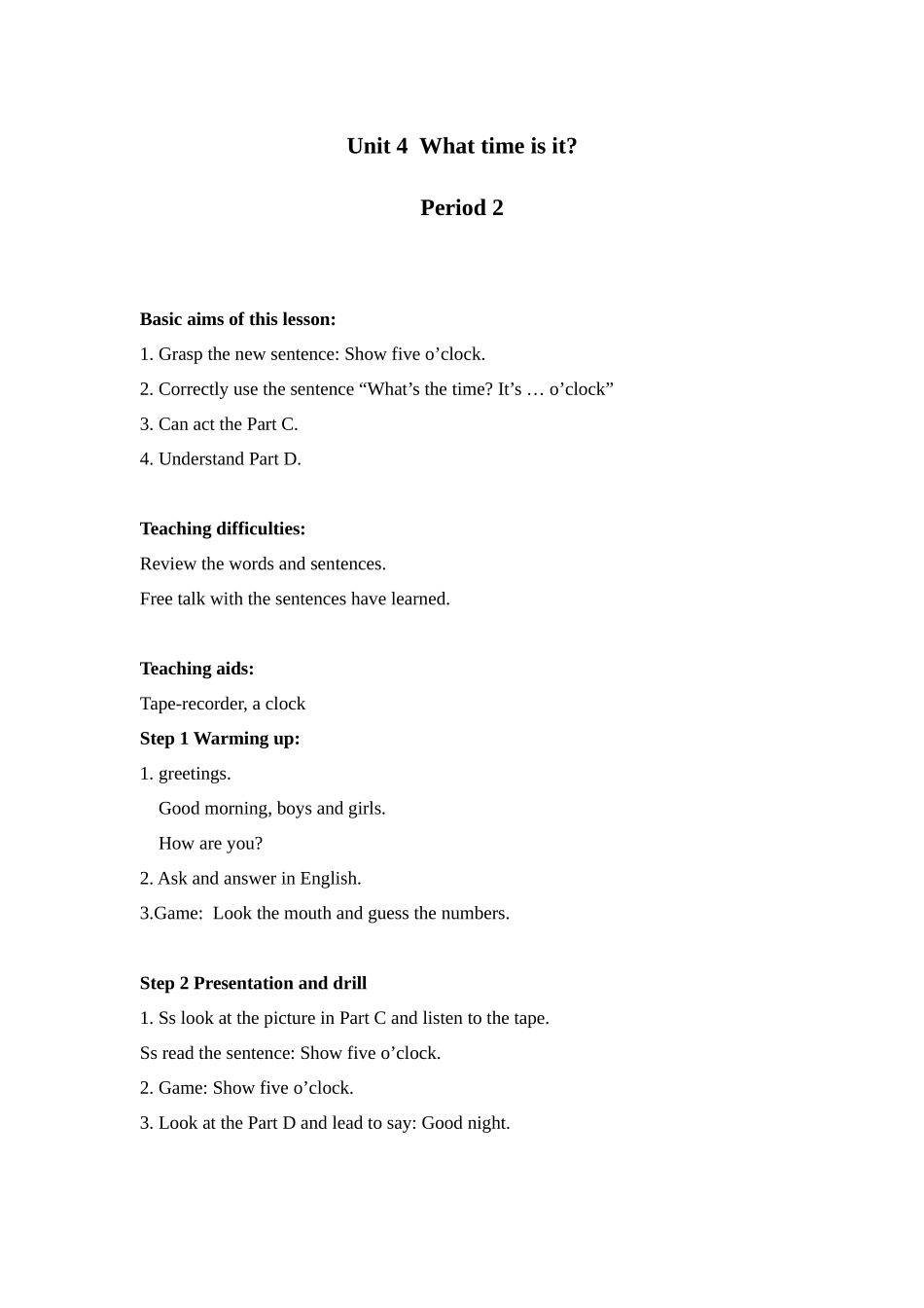 湘少版三下《Unit-4-What-time-is-it》教案_第1页