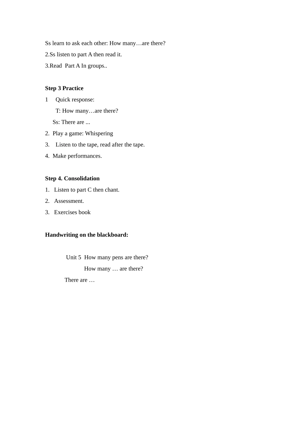 湘少版三下《Unit-5-How-many-pens-are-there》教案_第2页