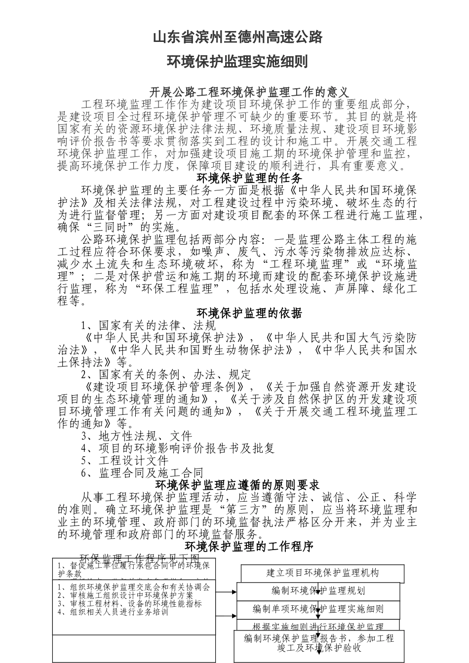 滨州至德州高速公路环境监理实施细则_第1页