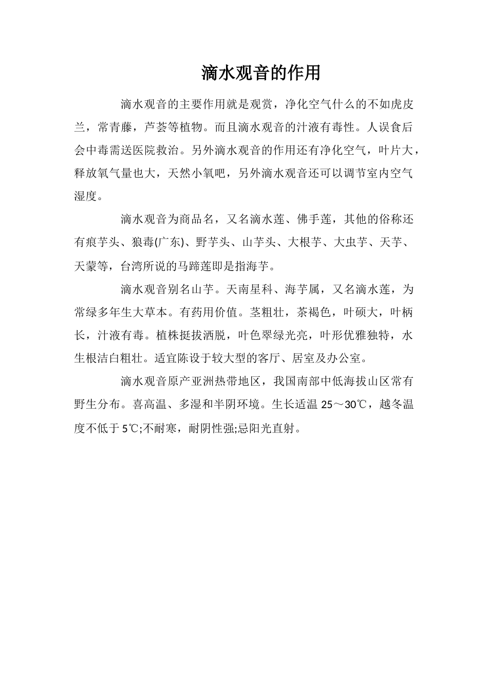 滴水观音的作用_第1页