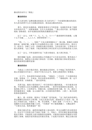 激动的泪水作文「」