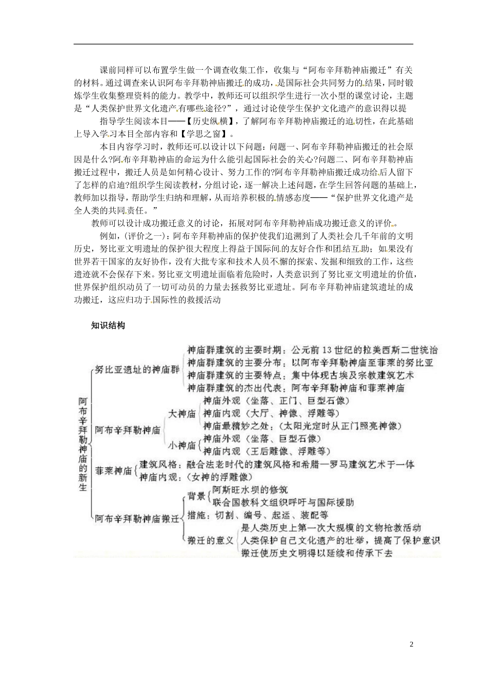 高中历史 2.2《阿布辛拜勒神庙的新生》教案 新人教版选修6-新人教版高二选修6历史教案_第2页