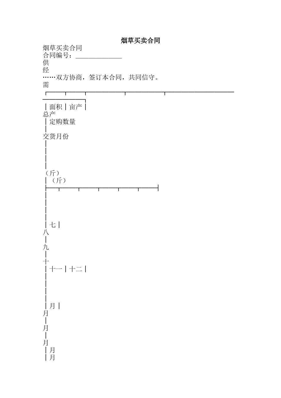 烟草买卖合同-精品文案范文_第1页