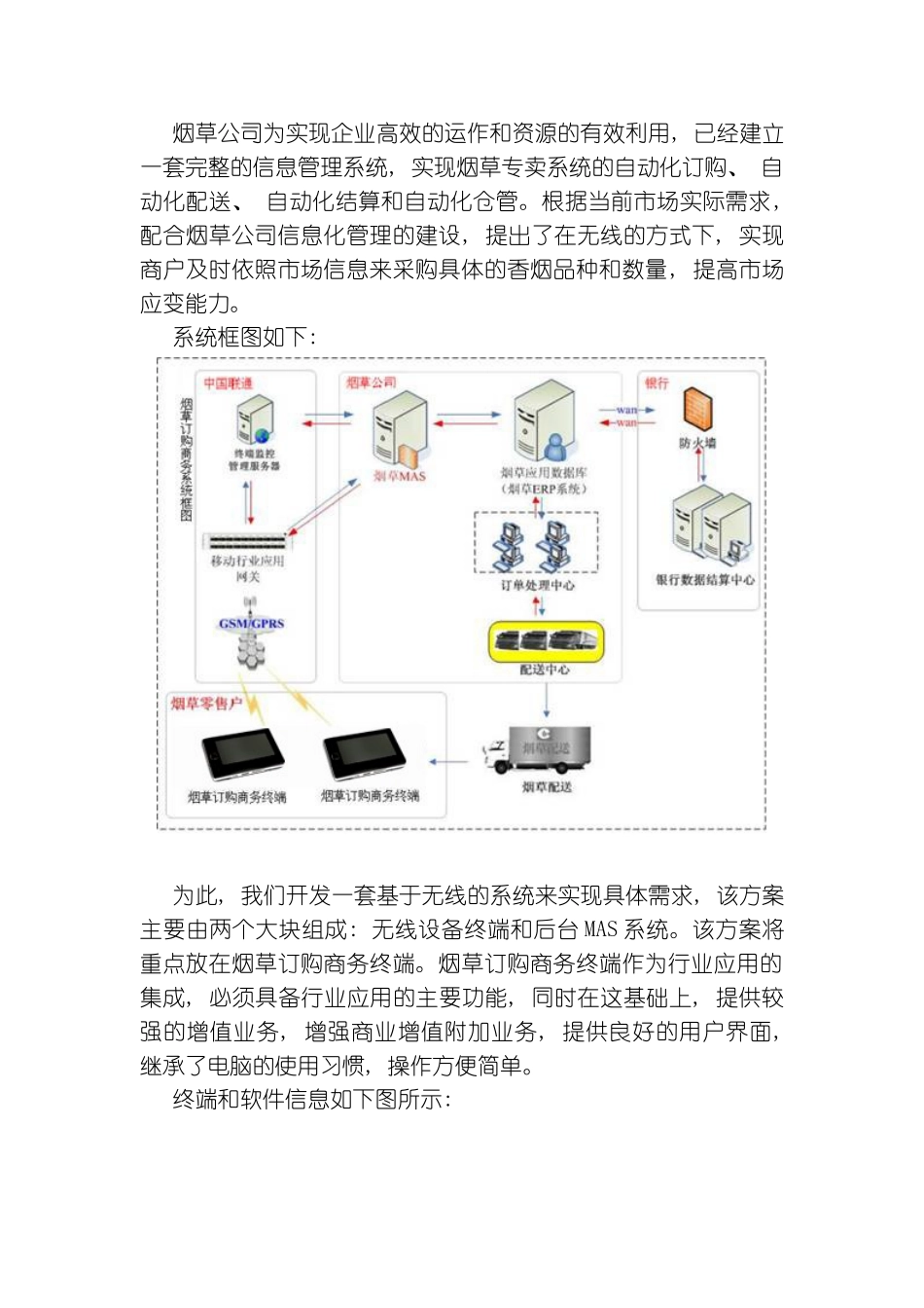 烟草行业无线网络订货管理系统方案模板_第3页
