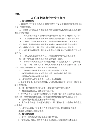 煤矿机电处隐患分类
