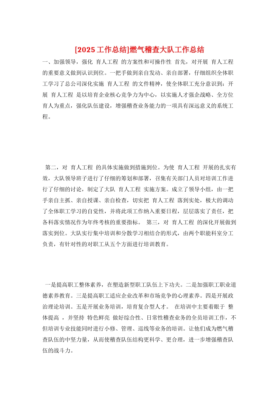 燃气稽查大队工作总结_第1页