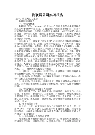 物联网公司实习报告