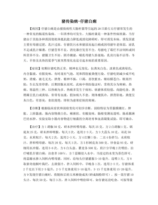 猪传染病-仔猪白痢