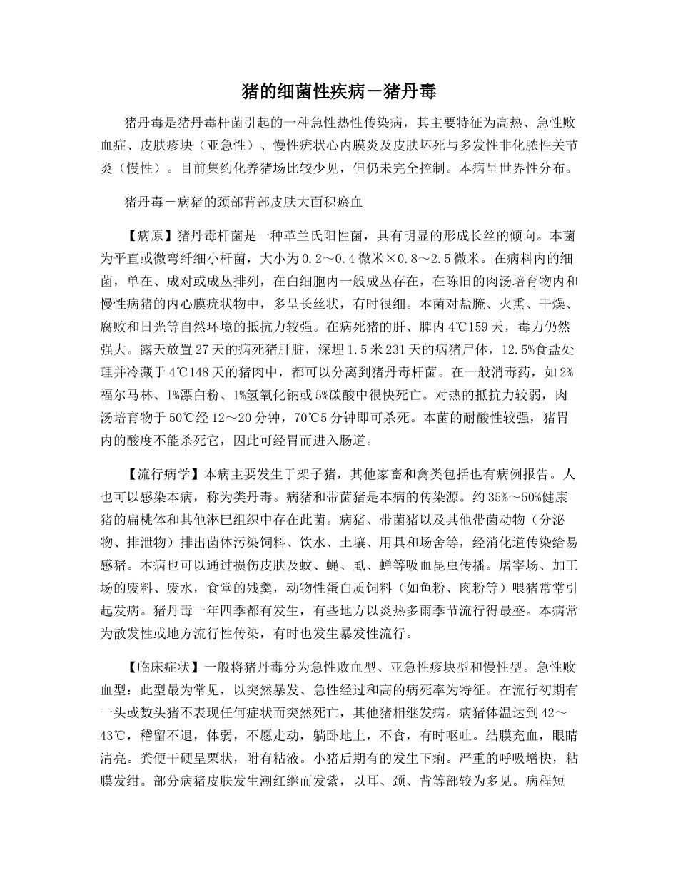 猪的细菌性疾病-猪丹毒_第1页