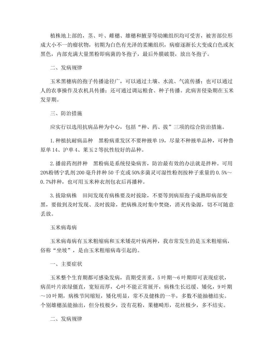 玉米常见病虫害发生规律及防治技术_第2页