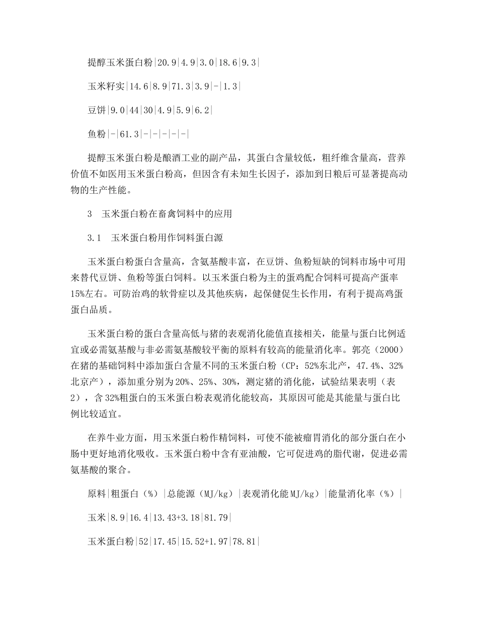 玉米蛋白粉的饲用价值及鉴别_第2页