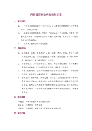 玛雅开业策划方案思路