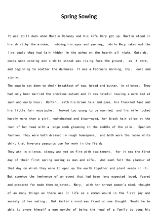 现代大学英语精读4Unit2SpringSowing原文