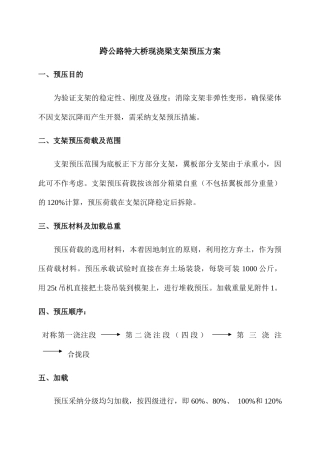 现浇箱梁支架预压施工方案