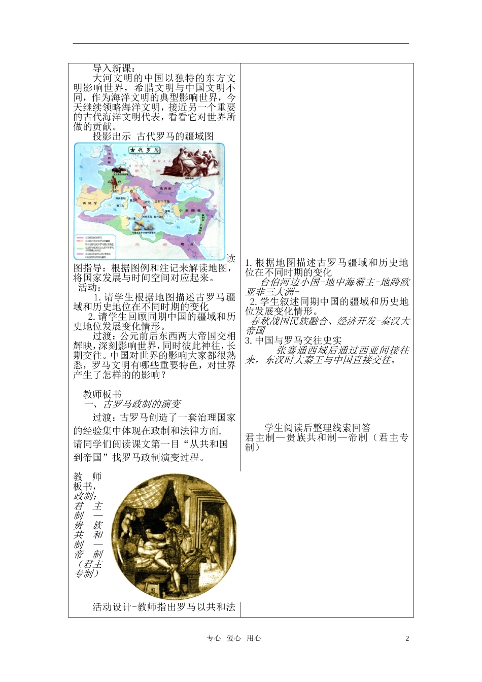 高中历史 《古罗马的政制与法律》教案4 岳麓版必修1_第2页