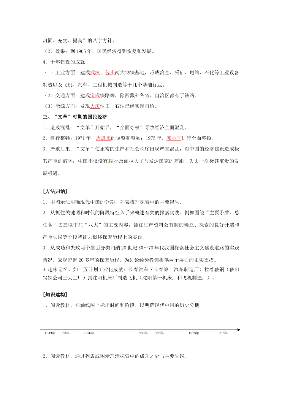 高中历史 专题三 中国社会主义建设道路的探索专题综述 人民版必修2-人民版高一必修2历史素材_第3页