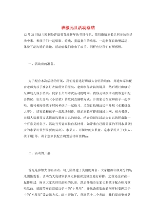 班级元旦活动总结