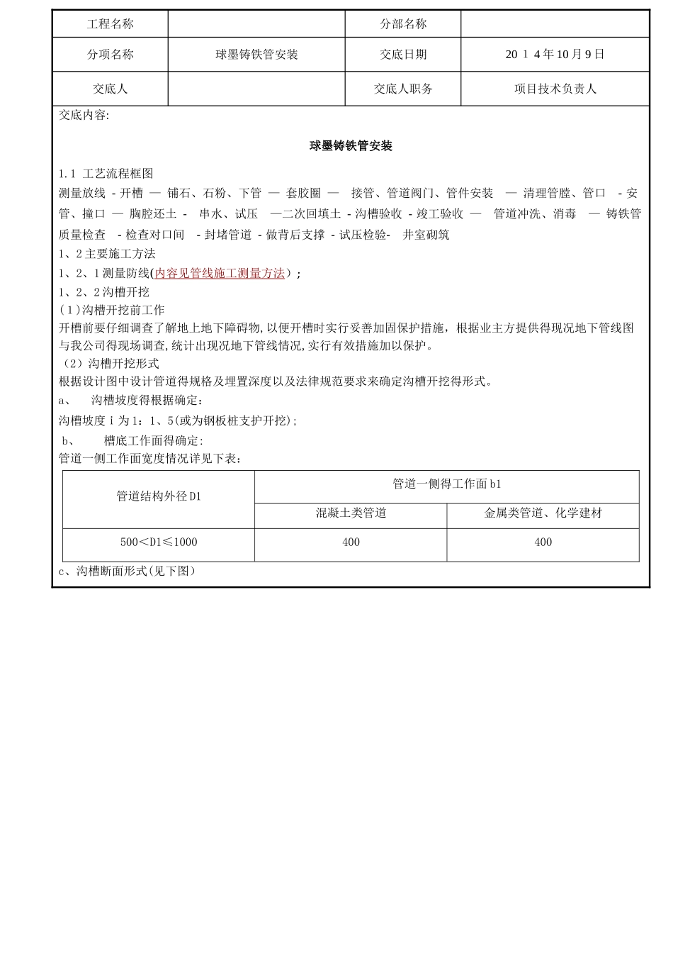 球墨铸铁管施工技术交底_第1页