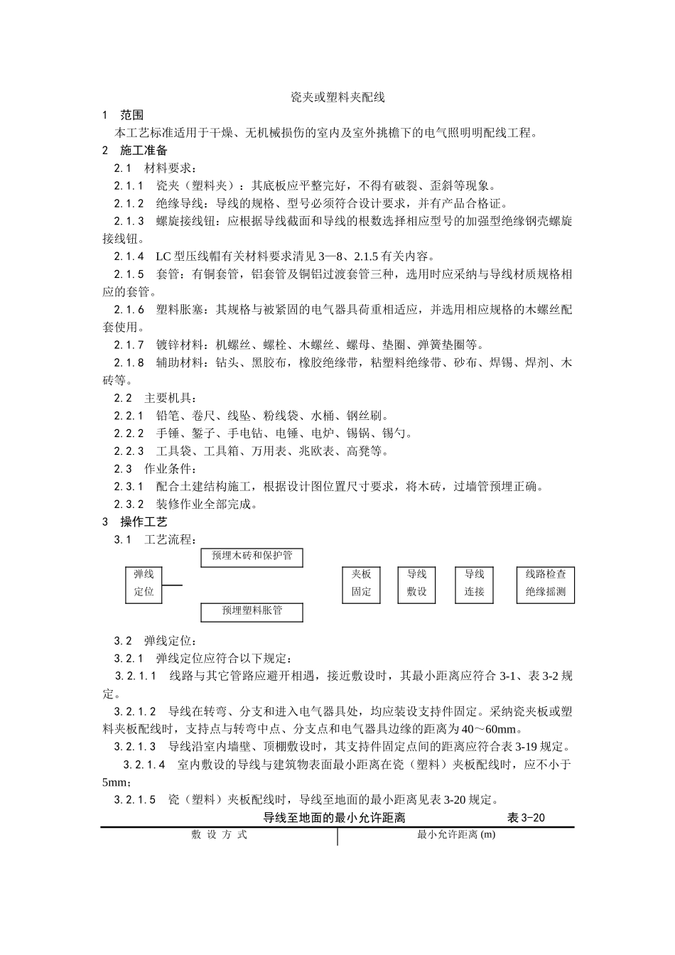 瓷夹或塑料夹配线工艺_第1页