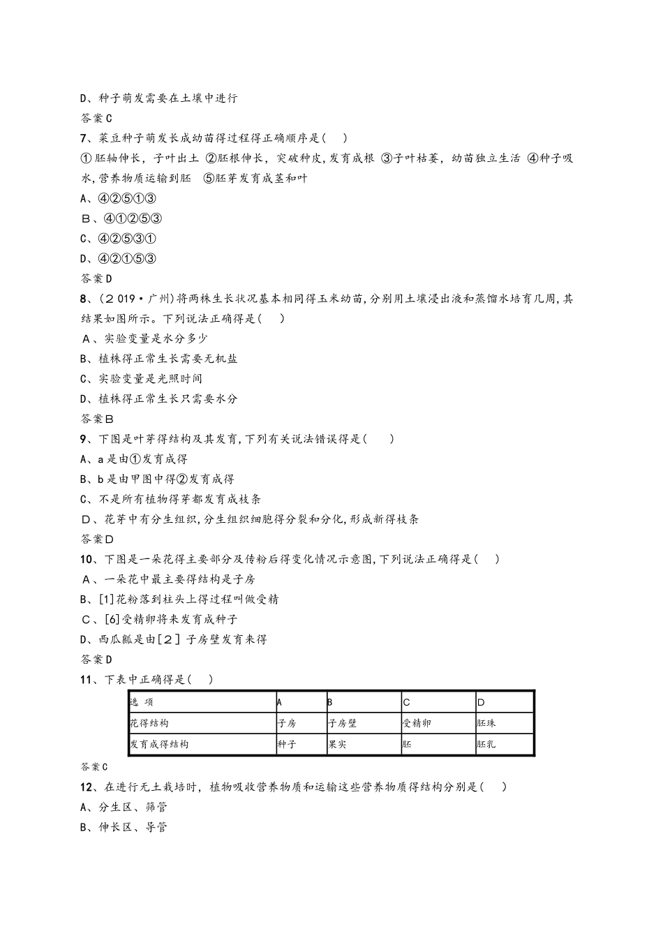 甘肃省中考生物总复习单元检测_第2页