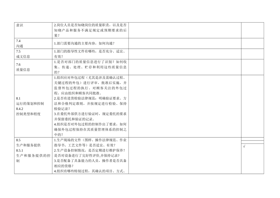 生产制造部GJBC内审检查表_第2页