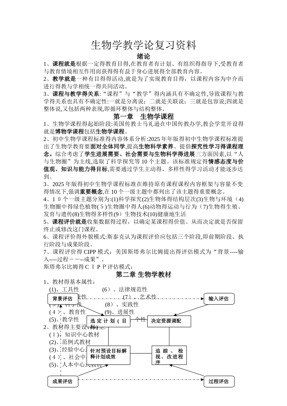 生物学教学论复习资料_第1页
