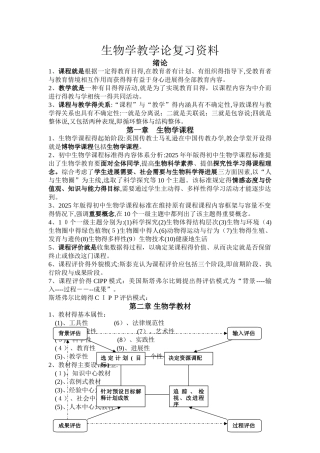 生物学教学论复习资料