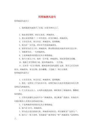 用两袖清风造句