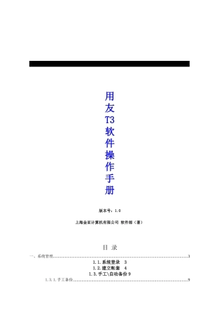 用友T财务软件操作手册