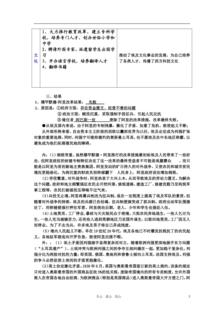 高中历史 第14课 穆罕默德 阿里改革教学设计 新人教版选修1_第3页