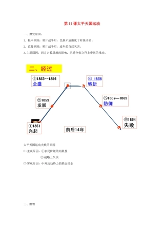 高中历史 第11课 太平天国运动知识点总结素材 新人教版必修1-新人教版高一必修1历史素材