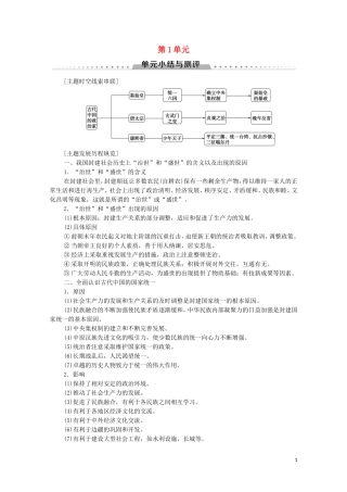 高中历史 第1单元 中国古代的政治家单元小结与测评教学案（含解析）新人教版选修4-新人教版高二选修4历史教学案