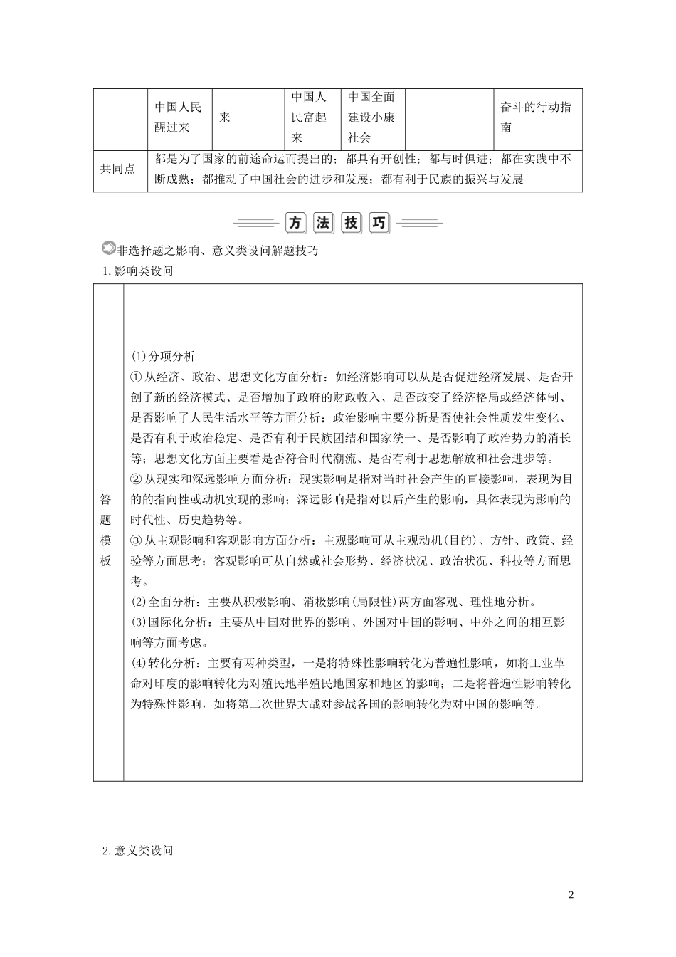 高中历史 专题四 20世纪以来中国重大思想理论成果专题知识整合讲义 人民版必修3-人民版高二必修3历史教案_第2页