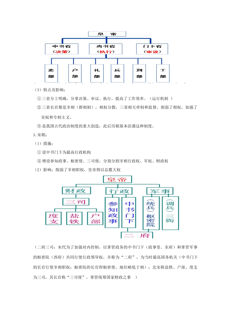 高中历史 第3课 从汉到元政治制度的演变知识点总结素材 新人教版必修1-新人教版高一必修1历史素材_第3页