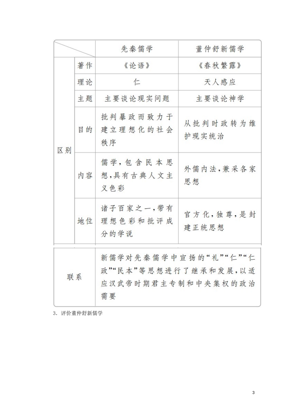 高中历史 第一单元 中国古代的思想与科技 第3课 汉代的思想大一统教学案 岳麓版必修3-岳麓版高二必修3历史教学案_第3页